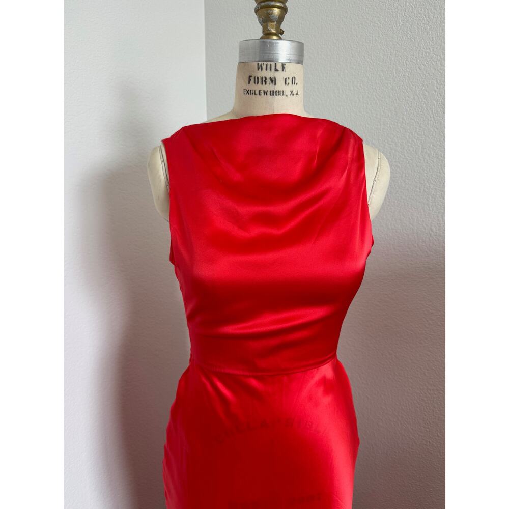 Amanda Uprichard Red Silk Satin "Rosemary" Gown Size XS Formal Evening - Picture 4 of 10